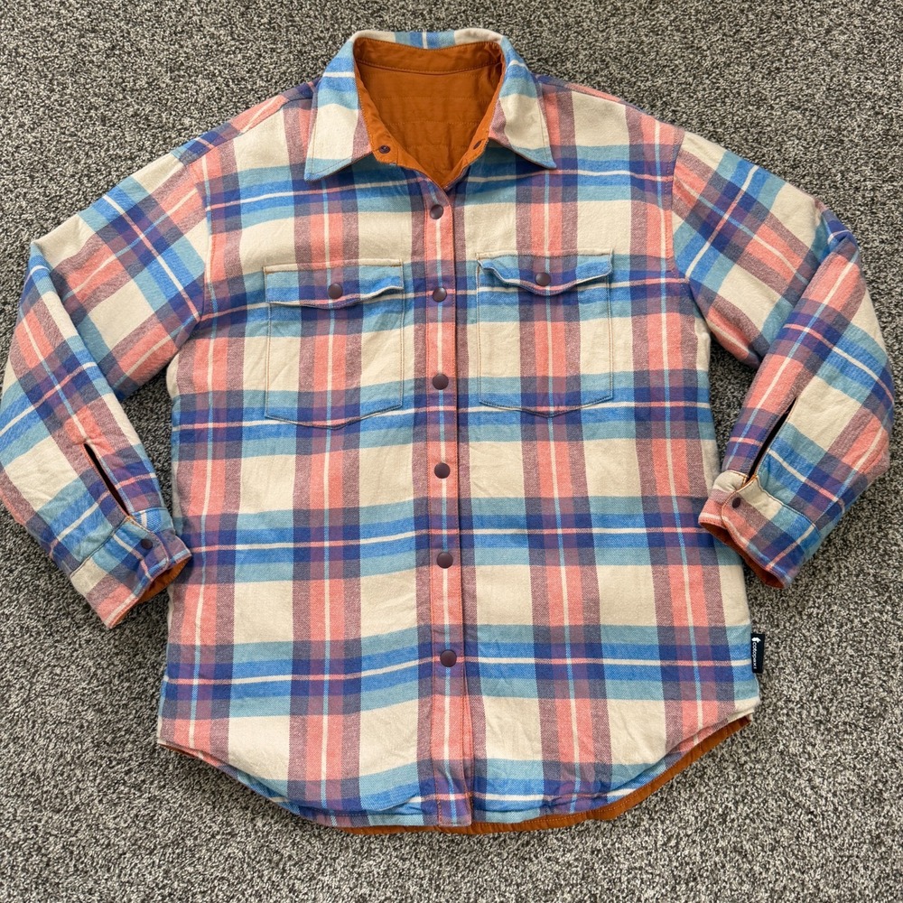 Cotopaxi Salto Insulated Reversible Flannel Button Up Jacket Women's Size XL
